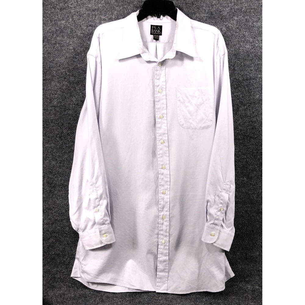 Jos A Bank Mens Button Down Shirt Long Sleeve Purple Long Big and Tall 18.5-36T
